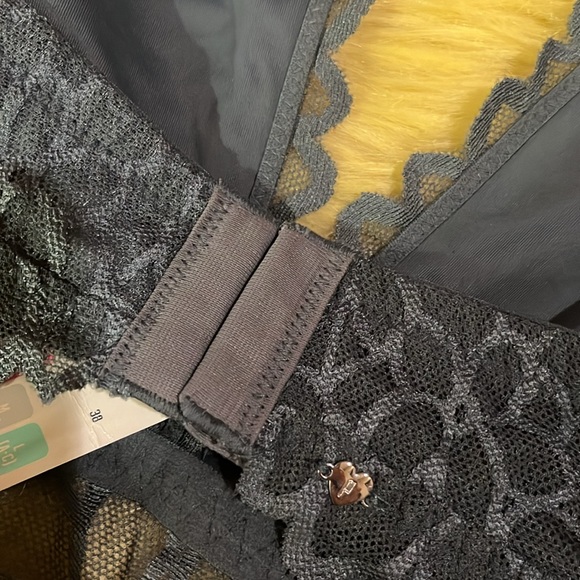 Victoria’s Secret PINK  NWT denim bluev floral lace halter Bralette  bra - Picture 5 of 6